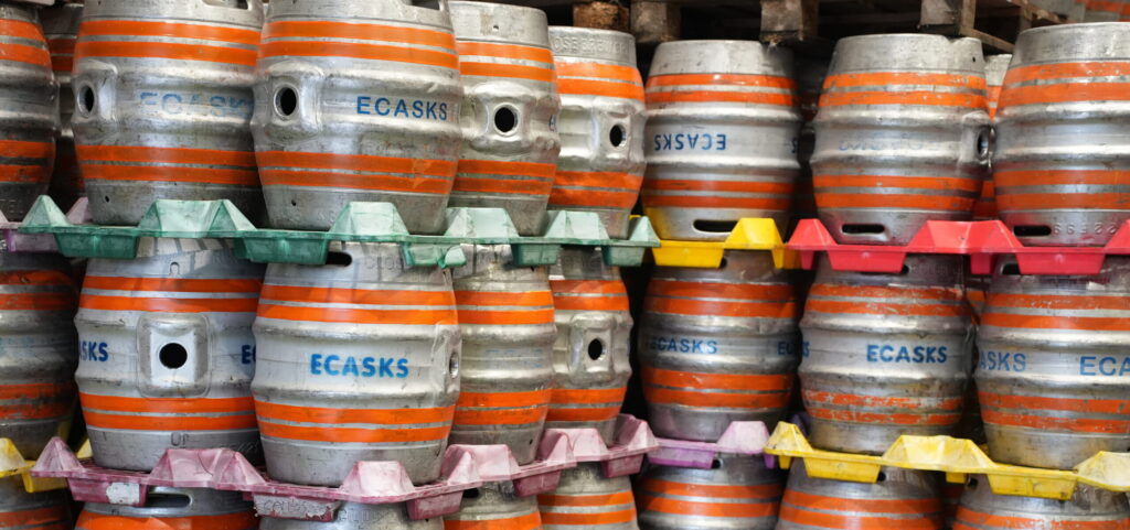 Thornbridge Brewery kegs at their HQ in Bakewell