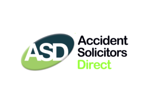 Logo for Accident Solicitors Direct. A pill-shaped icon in green and black with 'ASD' across it, next to text that reads Accident Solicitors Direct.